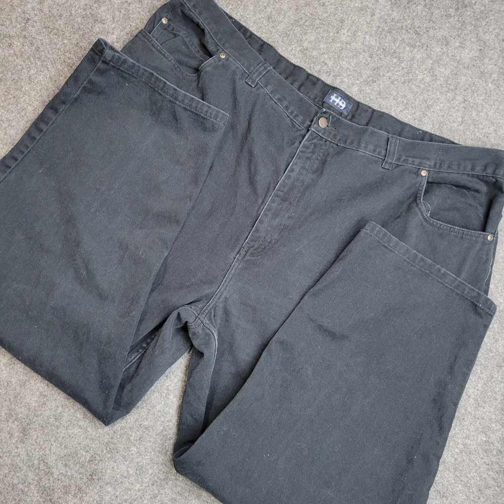 Harbor Bay Jeans Mens 52x30 Black Denim Big & Tall DXL Straight Leg Weekend